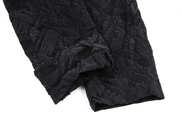 イッセイミヤケISSEY MIYAKE ストレッチジャガードパンツ 黒1