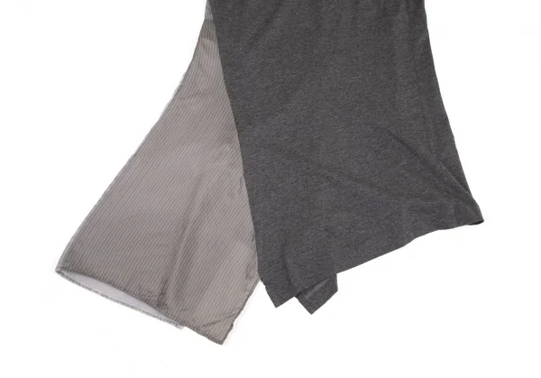 ワイズY's マルチファブリック切替アシンメトリーノースリーブチュニック グレー濃淡2 K-100739_011