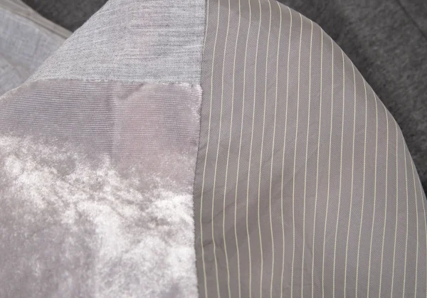 ワイズY's マルチファブリック切替アシンメトリーノースリーブチュニック グレー濃淡2 K-100739_013