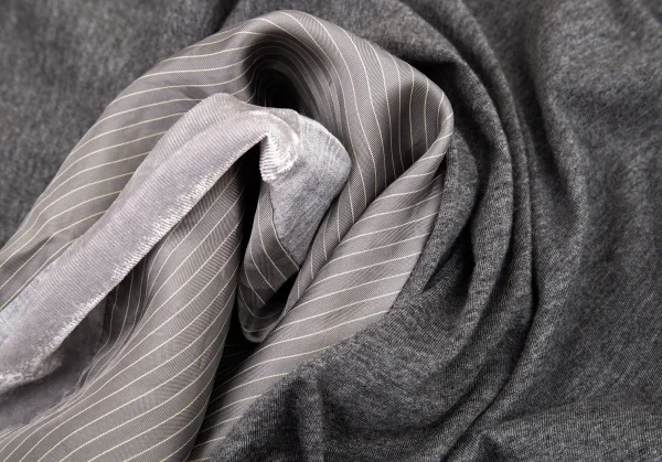 ワイズY's マルチファブリック切替アシンメトリーノースリーブチュニック グレー濃淡2 K-100739_014