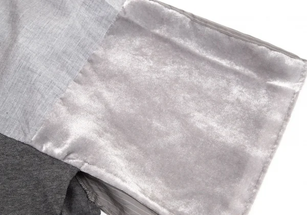 ワイズY's マルチファブリック切替アシンメトリーノースリーブチュニック グレー濃淡2 K-100739_007