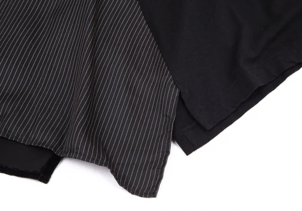 ワイズY's マルチファブリック切替アシンメトリーノースリーブチュニック 黒2 K-100740_011