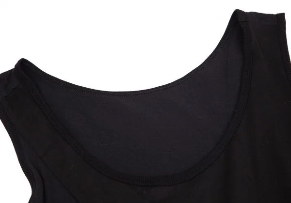 ワイズY's マルチファブリック切替アシンメトリーノースリーブチュニック 黒2 K-100740_004