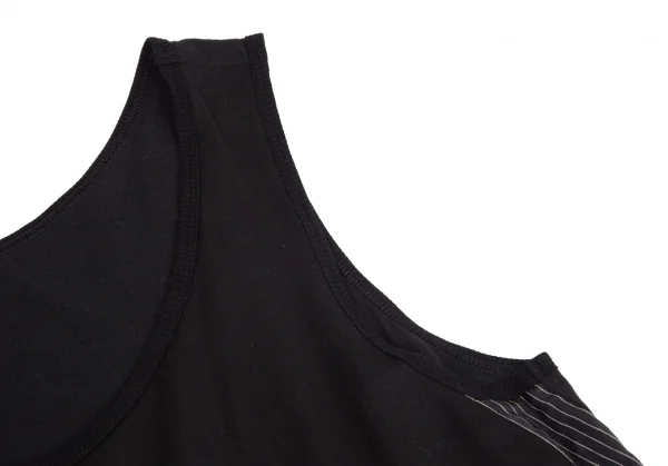 ワイズY's マルチファブリック切替アシンメトリーノースリーブチュニック 黒2 K-100740_005