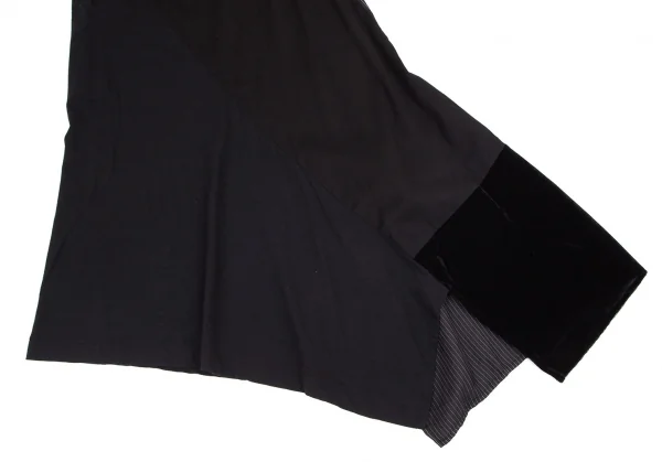 ワイズY's マルチファブリック切替アシンメトリーノースリーブチュニック 黒2 K-100740_006