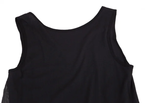 ワイズY's マルチファブリック切替アシンメトリーノースリーブチュニック 黒2 K-100740_009