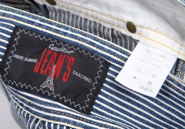 ゴルチエジーンズGAULTIER JEAN'S ヒッコリーデニムセーラーパンツ インディゴ白40 K-100768_015