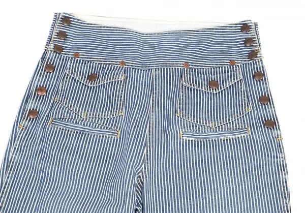 ゴルチエジーンズGAULTIER JEAN'S ヒッコリーデニムセーラーパンツ インディゴ白40 K-100768_002