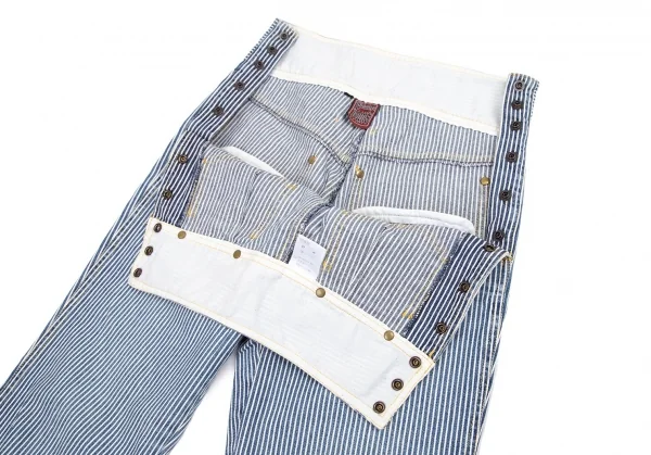 ゴルチエジーンズGAULTIER JEAN'S ヒッコリーデニムセーラーパンツ インディゴ白40 K-100768_005