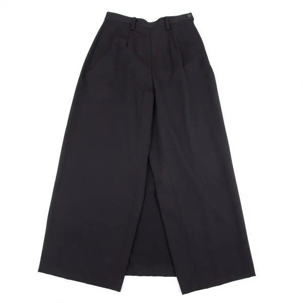 ジャンポールゴルチエ クラシックJean Paul GAULTIER CLASSIQUE ウールギャバスカートデザインパンツ 黒42 K-100770_001