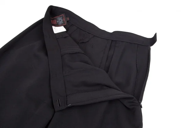 ジャンポールゴルチエ クラシックJean Paul GAULTIER CLASSIQUE ウールギャバスカートデザインパンツ 黒42 K-100770_004