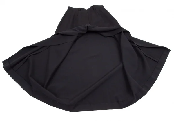 ジャンポールゴルチエ クラシックJean Paul GAULTIER CLASSIQUE ウールギャバスカートデザインパンツ 黒42 K-100770_007