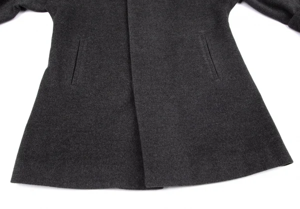 ヨウジヤマモト ノアールYohji Yamamoto NOIR ウールカシミヤフライフロントコート チャコールグレー1 K-100836_010