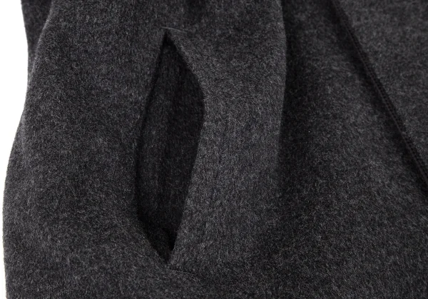 ヨウジヤマモト ノアールYohji Yamamoto NOIR ウールカシミヤフライフロントコート チャコールグレー1 K-100836_011