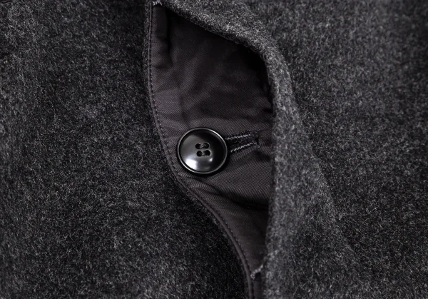 ヨウジヤマモト ノアールYohji Yamamoto NOIR ウールカシミヤフライフロントコート チャコールグレー1 K-100836_012