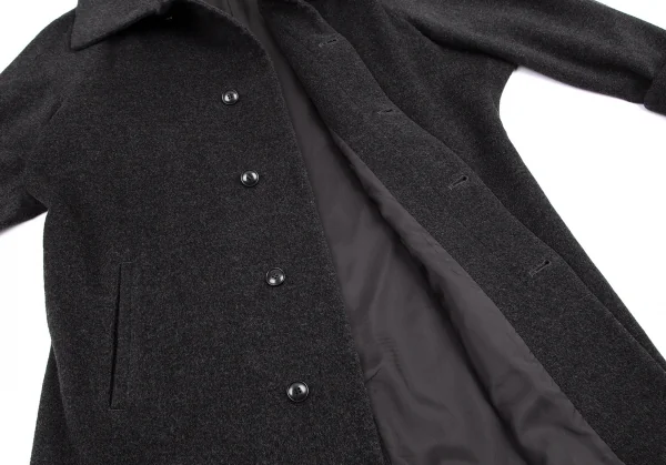 ヨウジヤマモト ノアールYohji Yamamoto NOIR ウールカシミヤフライフロントコート チャコールグレー1 K-100836_013