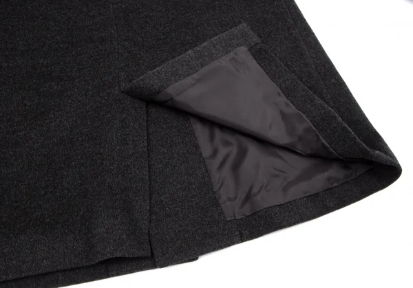 ヨウジヤマモト ノアールYohji Yamamoto NOIR ウールカシミヤフライフロントコート チャコールグレー1 K-100836_016