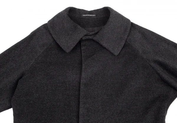 ヨウジヤマモト ノアールYohji Yamamoto NOIR ウールカシミヤフライフロントコート チャコールグレー1 K-100836_003