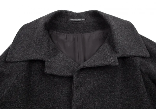 ヨウジヤマモト ノアールYohji Yamamoto NOIR ウールカシミヤフライフロントコート チャコールグレー1 K-100836_005