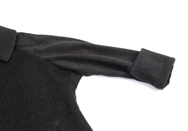ヨウジヤマモト ノアールYohji Yamamoto NOIR ウールカシミヤフライフロントコート チャコールグレー1 K-100836_006
