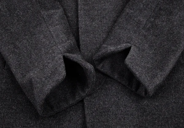 ヨウジヤマモト ノアールYohji Yamamoto NOIR ウールカシミヤフライフロントコート チャコールグレー1 K-100836_008