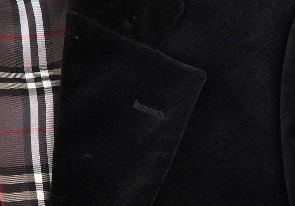 バーバリー ブラックレーベルBURBERRY BLACK LABEL 裏ノバチェックベルベット3Bジャケット 黒38 K-100863_004