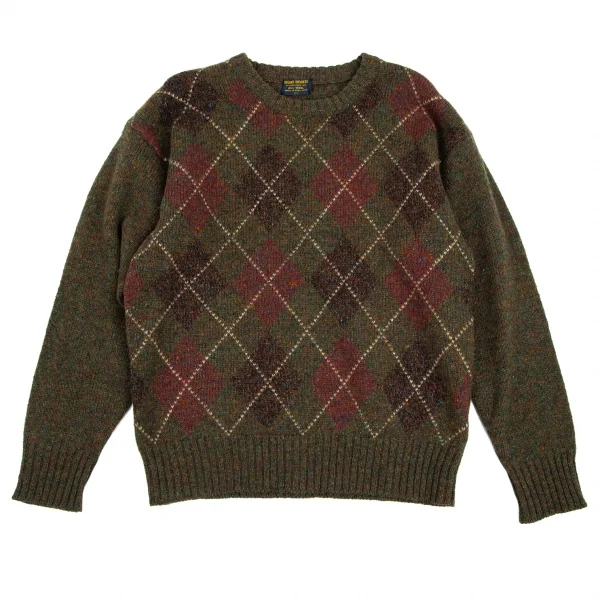 ブルックスブラザーズBrooks Brothers アーガイルニットセーター カーキ他L K-100887_001
