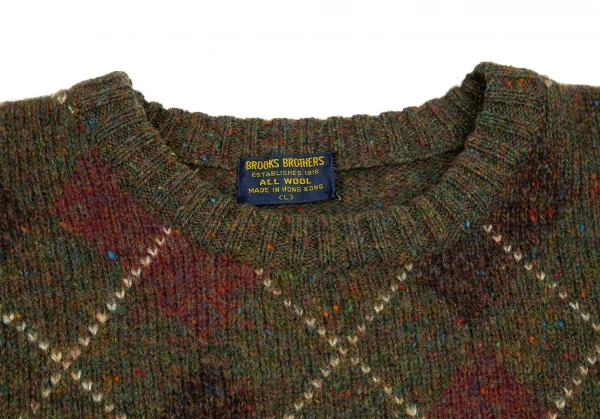 ブルックスブラザーズBrooks Brothers アーガイルニットセーター カーキ他L K-100887_002