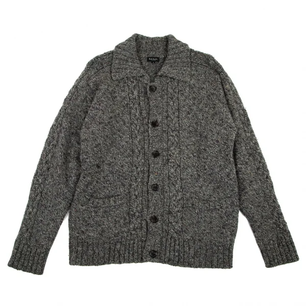 ポールスミス コレクション Paul Smith COLECTION ケーブル編み切替ニットカーディガン グレーL K-100889_001
