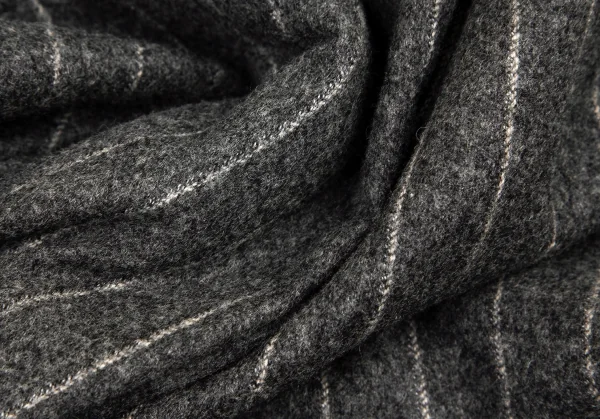 パパスPapas マラリウス社ファブリックウールストライプツータックパンツ グレー52LL K-100907_014