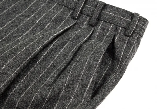 パパスPapas マラリウス社ファブリックウールストライプツータックパンツ グレー52LL K-100907_006