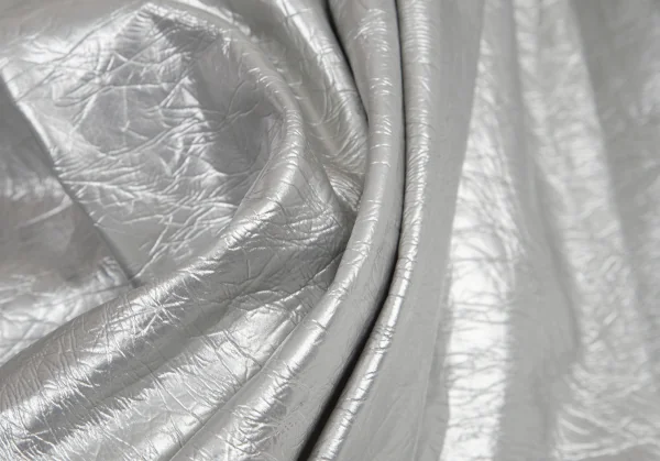 コムデギャルソンCOMME des GARCONS フェイクレザーメタリック吊りスカート シルバーS K-100944_013