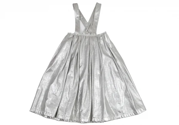 コムデギャルソンCOMME des GARCONS フェイクレザーメタリック吊りスカート シルバーS K-100944_002