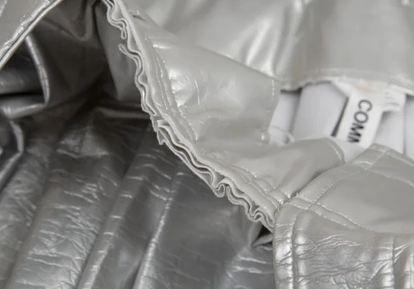 コムデギャルソンCOMME des GARCONS フェイクレザーメタリック吊りスカート シルバーS K-100944_005