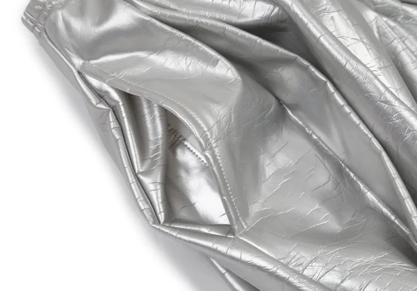 コムデギャルソンCOMME des GARCONS フェイクレザーメタリック吊りスカート シルバーS K-100944_006