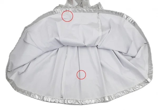 コムデギャルソンCOMME des GARCONS フェイクレザーメタリック吊りスカート シルバーS K-100944_008