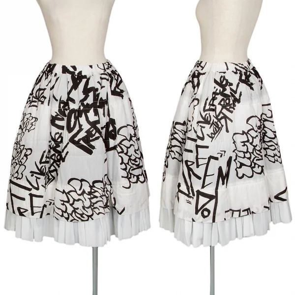 コムデギャルソンCOMME des GARCONS 裾多重レタリングプリントボリュームスカート