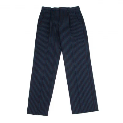 ジャンポールゴルチエ クラシックJean Paul GAULTIER CLASSIQUE ストライプジャージタックパンツ 茶青