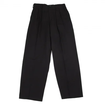 ヨウジヤマモト コスチュームドオムYohji Yamamoto COSTUME D' HOMME ウールレーヨンギャバツータックパンツ 黒