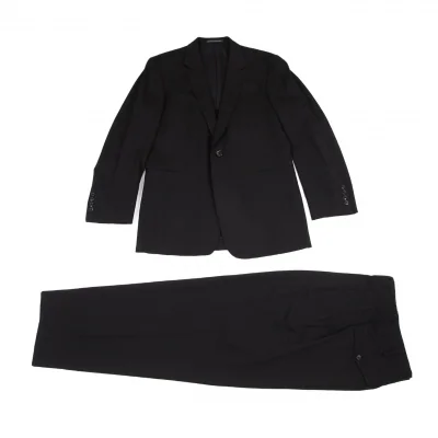 ヨウジヤマモト コスチュームドオムYohji Yamamoto COSTUME D' HOMME ウールレーヨンギャバ1Bセットアップスーツ 黒