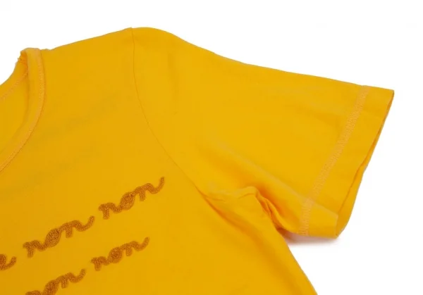 マドモアゼルノンノンMademoiselle NON NON ロゴチェーンステッチ刺繍Tシャツ 黄色38M K-100983_006