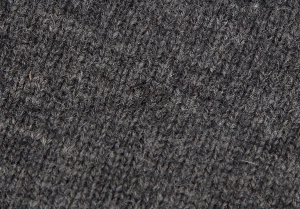 マドモアゼルノンノンMademoiselle NON NONウールヘンリーネックロゴ刺繍ニットベスト チャコールM K-101000_004