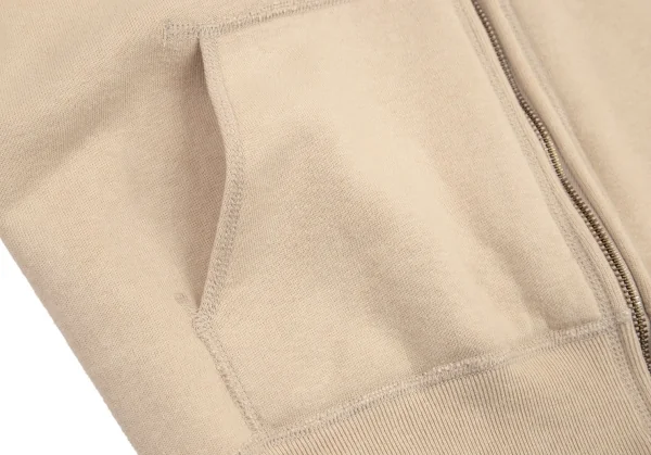 マドモアゼルノンノンMademoiselle NON NON コットンロゴワッペンステッチデザインジップアップスウェット ベージュM位 K-101005_011