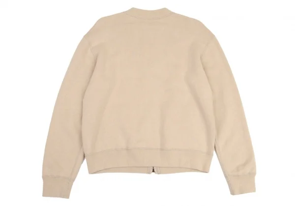 マドモアゼルノンノンMademoiselle NON NON コットンロゴワッペンステッチデザインジップアップスウェット ベージュM位 K-101005_013