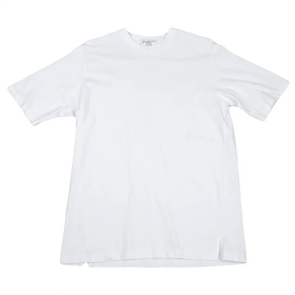 ヨウジヤマモト プールオムYohji Yamamoto POUR HOMMEロゴ刺繍コットンベーシックTシャツ 白M K-101029_005