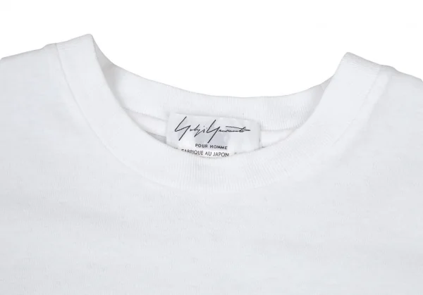 ヨウジヤマモト プールオムYohji Yamamoto POUR HOMMEロゴ刺繍コットンベーシックTシャツ 白M K-101029_006