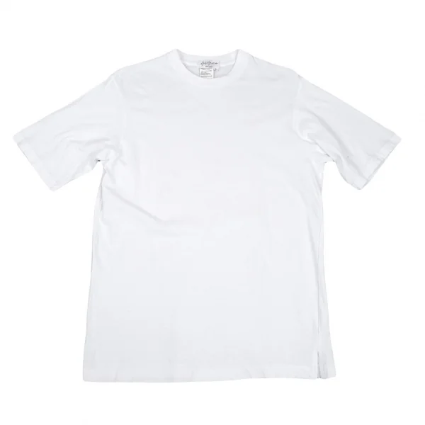 ヨウジヤマモト プールオムYohji Yamamoto POUR HOMMEロゴ刺繍コットンベーシックTシャツ 白M K-101030_004