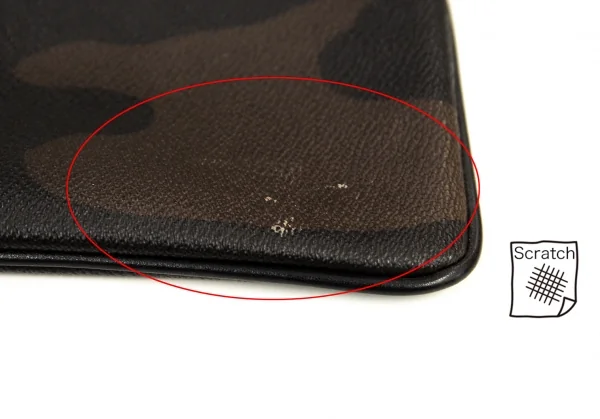 ユナイテッドアローズUNITED ARROWS カモフラフェイクレザージップポーチ 黒カーキ K-101043_004