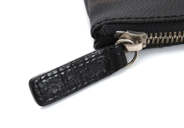 ユナイテッドアローズUNITED ARROWS カモフラフェイクレザージップポーチ 黒カーキ K-101043_006