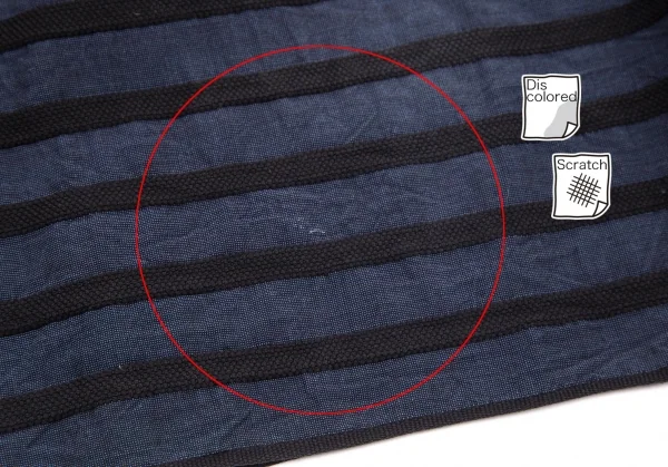 イッセイミヤケペルマネンテISSEY MIYAKEPERMANENTE 裾ボーダーテープハイウエストフレアスカート ネイビーM K-101065_010